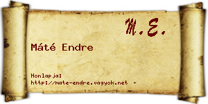 Máté Endre névjegykártya